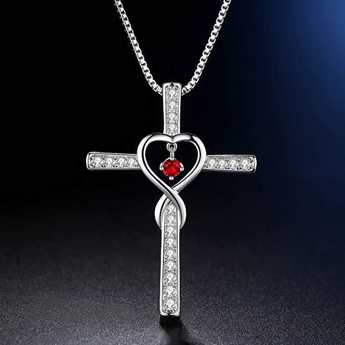 Fashion Cross Religious Belief Inlaid Zircon Pendant