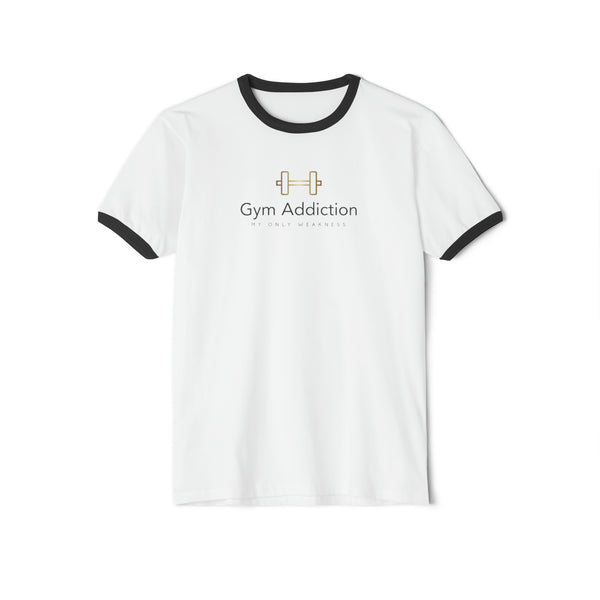 Gym Addiction Unisex Cotton Ringer T-Shirt